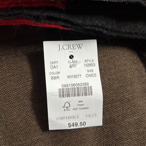 J Crew Factory Women One Size Classic Buffalo Check Plaid Scarf Fringe - Picture 3 of 3